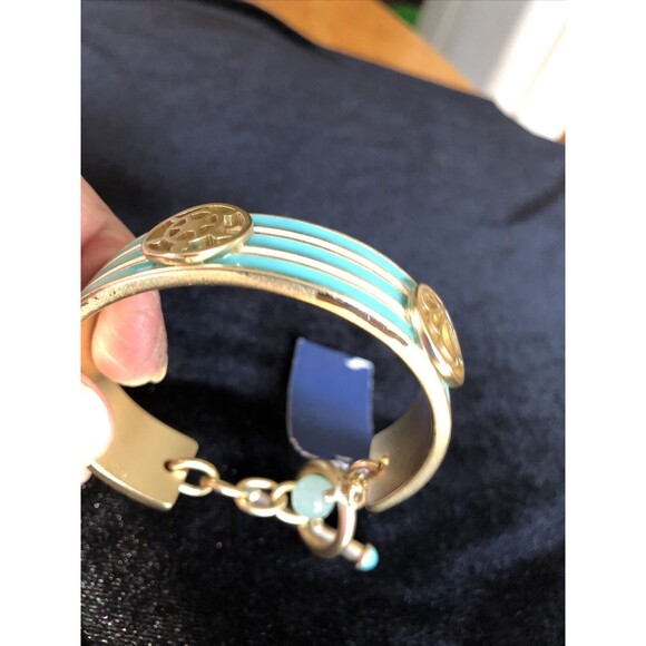 NWT Vineyard Haven Bracelet Cuff Turquoise Color Shells w/ Crystal - Picture 3 of 9